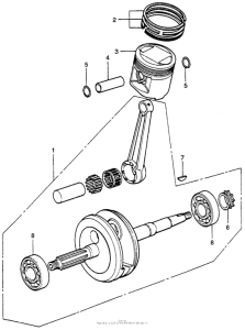XR75 Коленчатый вал и поршни