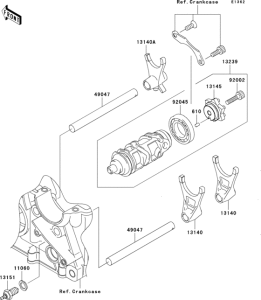 ZR1000 Валы и вилки переключения передач
