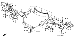 NR750 Wind screen / back mirror