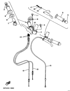 TZ250 Steering handle. cable