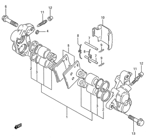 GSX600 Передний суппорт тормозной