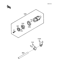 VN1500 Валы и вилки переключения передач