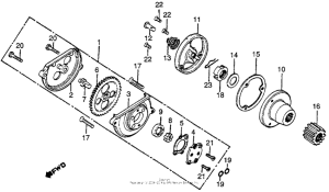 CB125S Oil pump + oil filter rotor