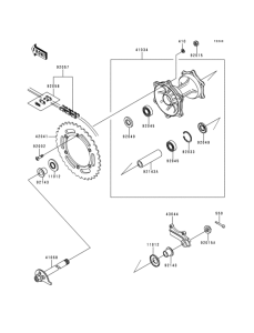 KDX125 Задняя ступица колеса