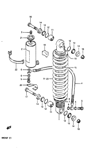 RM250 Абсорбер удавный в сборе задний
