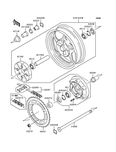 ZR1100 Заднее колесо и цепь