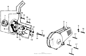 CR250 Left crankcase cover + alternator