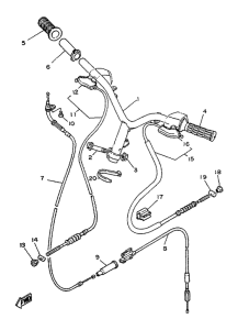 YA50F Manillar. cables