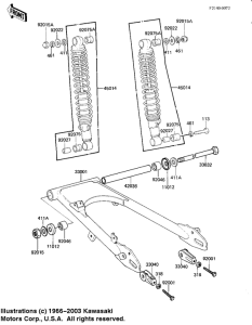 KZ250 Swing arm / shock absorbers
