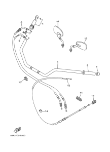 XV1600A Steering handle. cable