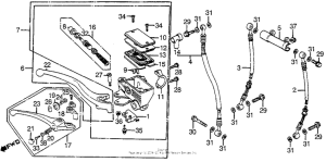 VF1100S Front brake master cylinder + brake control lever
