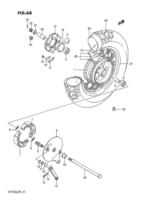 VS750 Rear wheel complete assy