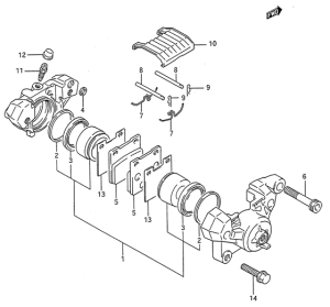 GSX600 Задний суппорт
