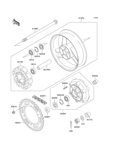 ZX1100 Заднее колесо и цепь