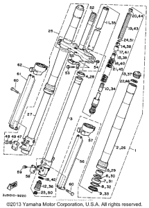 YZ250W Передняя вилка