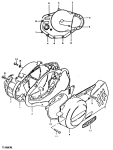 TS100 Crankcase cover ass`y  (v