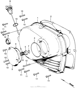 CB350 Крышка картера правая