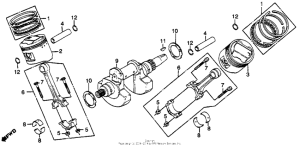 GL650I Коленчатый вал и поршни