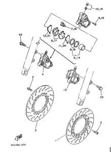 RD350LC Передний тормоз