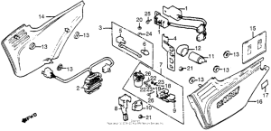 CB1000 Side cover + spark unit + rectifier