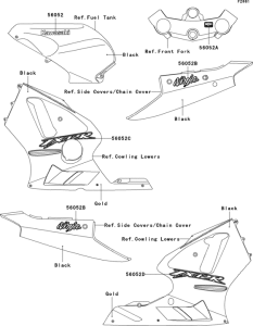 ZX1200 Наклейки (черные)