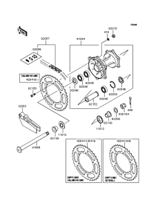 KX125 Заднее колесо и цепь