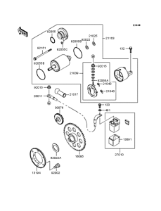 BN125 Starter motor / starter clutch