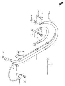 GSF1200S (ABS) Задние тормозные трубки