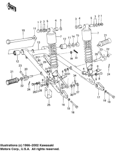KE100 Swing arm / shock absorbers