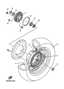 YP250 Rear wheel complete assy