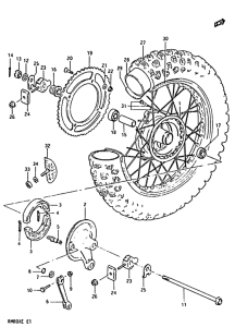 RM80 Rear wheel complete assy