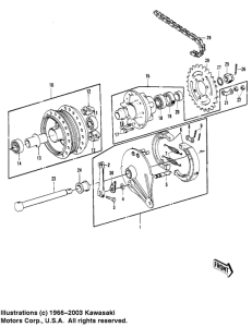  Rear hub / brake / chain