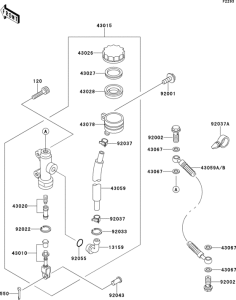 ZR750 Задний торм цилиндр