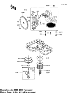 KZ1100 Насос масляный  / фильтр масляный