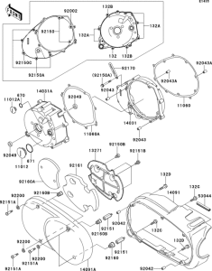 VN1500 Левая крышка двигателя