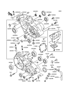 KX125 Картер двигателя