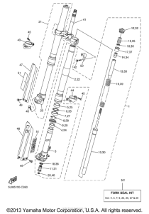 WR250F Передняя вилка