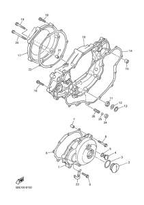 WR400F Крышка картера двигателя