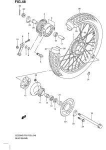 GZ250 Rear wheel complete assy