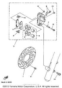 YZ490A Передний суппорт