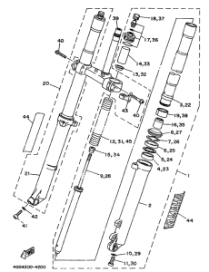 TY250Z Передняя вилка