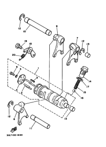 RT100 RT100H Shift cam & fork