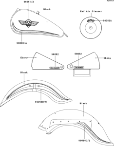 VN800 Наклейки (черные)