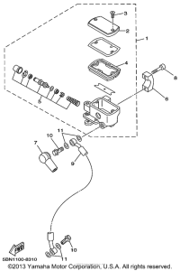 XVS650A Главный тормозной цилиндр