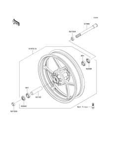KLE650 Переднее колесо