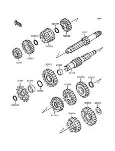 KX125 Трансмиссия