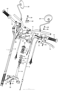 CB400 Handlebar + steering stem + cables