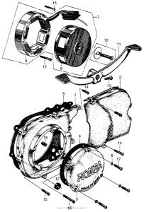 CM91 Left crankcase cover + alternator