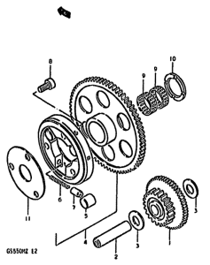 GS550 Муфта стартера