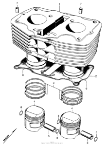 CL350 Cylinder + piston